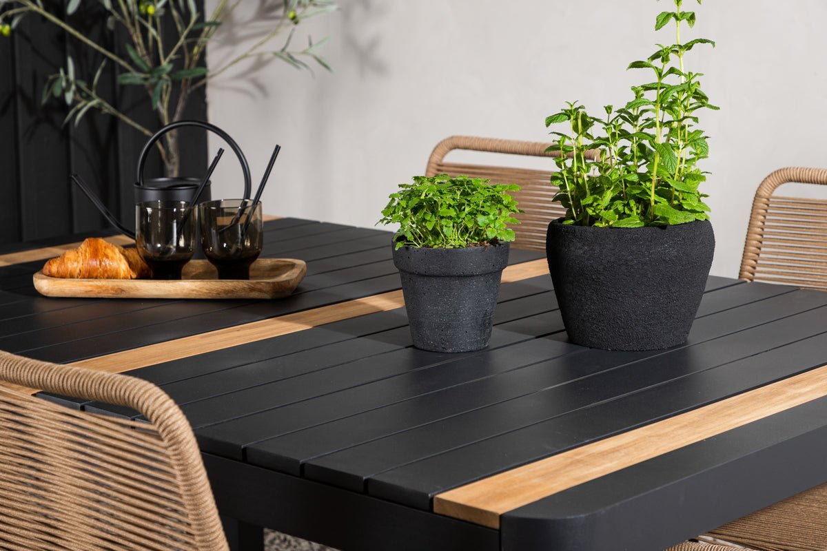 Garten Essgruppe Virello – 5-teiliges Gartenmöbel-Set in Schwarz/Braun