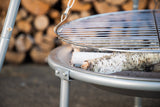 Garten Feuerschale mit Schwenkgrill Flamio - aus Stahl in Silber