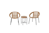 Garten-Lounge-Set Cano – Luftiges Polyrattan-Design in Natur (3-teilig)