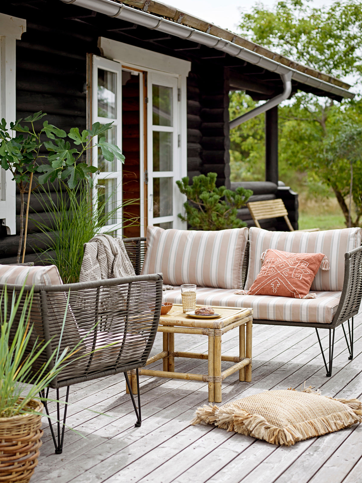 Garten Loungesessel Kairo – Metall mit handgeflochtenem Seil