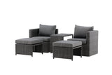 Garten Loungeset Dakar - aus schwarzem Kunstfaser-Rattan