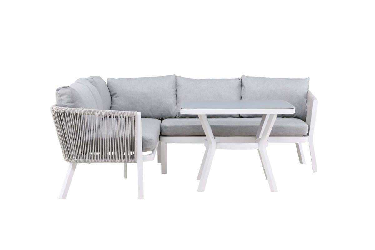 Garten Loungeset Lindsay - Wahlweise in Schwarz/Grau oder Weiß/Grau