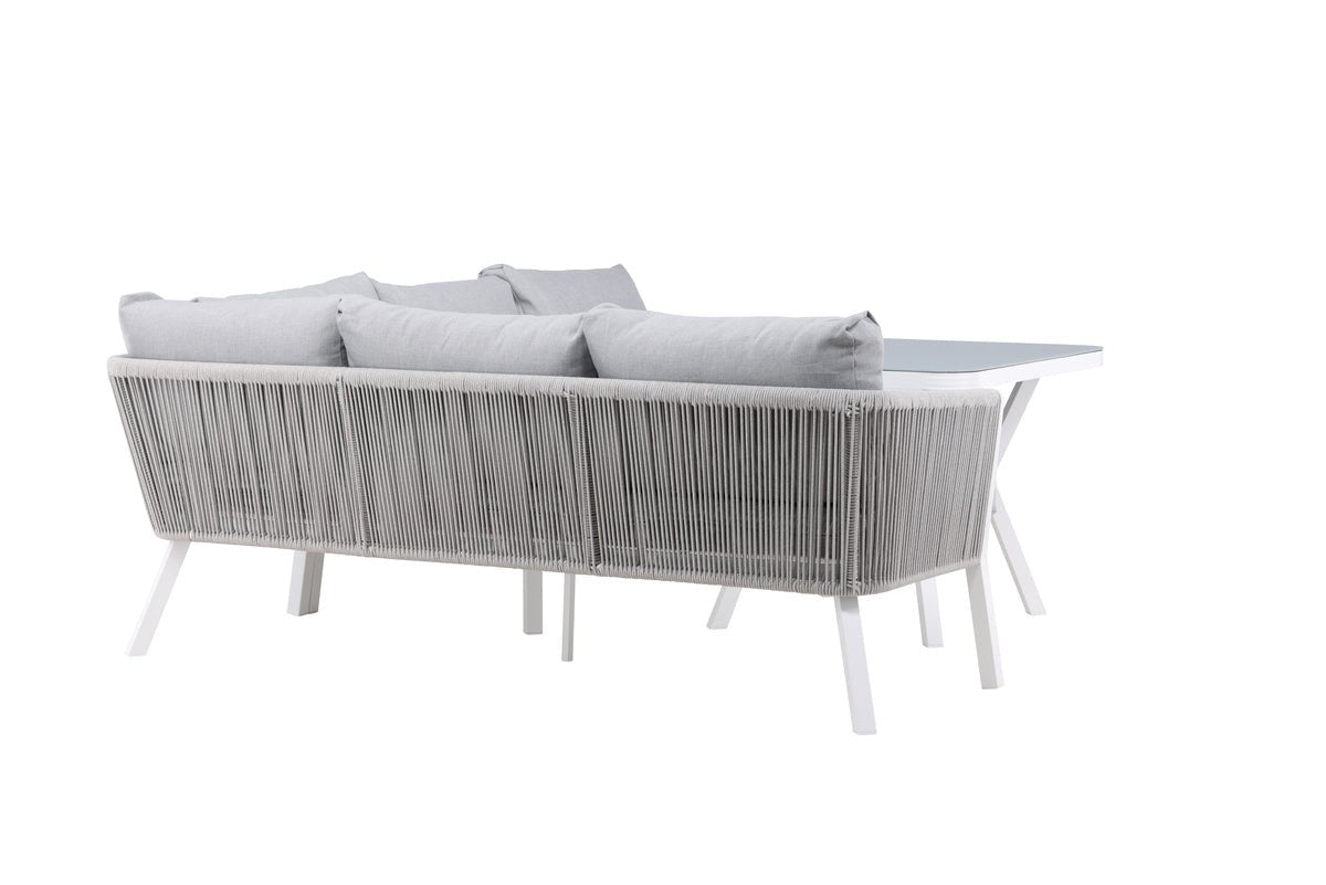 Garten Loungeset Lindsay - Wahlweise in Schwarz/Grau oder Weiß/Grau