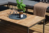 Garten Loungeset Luana – in Weiß & Schwarz mit Teak-Tisch & Polstern