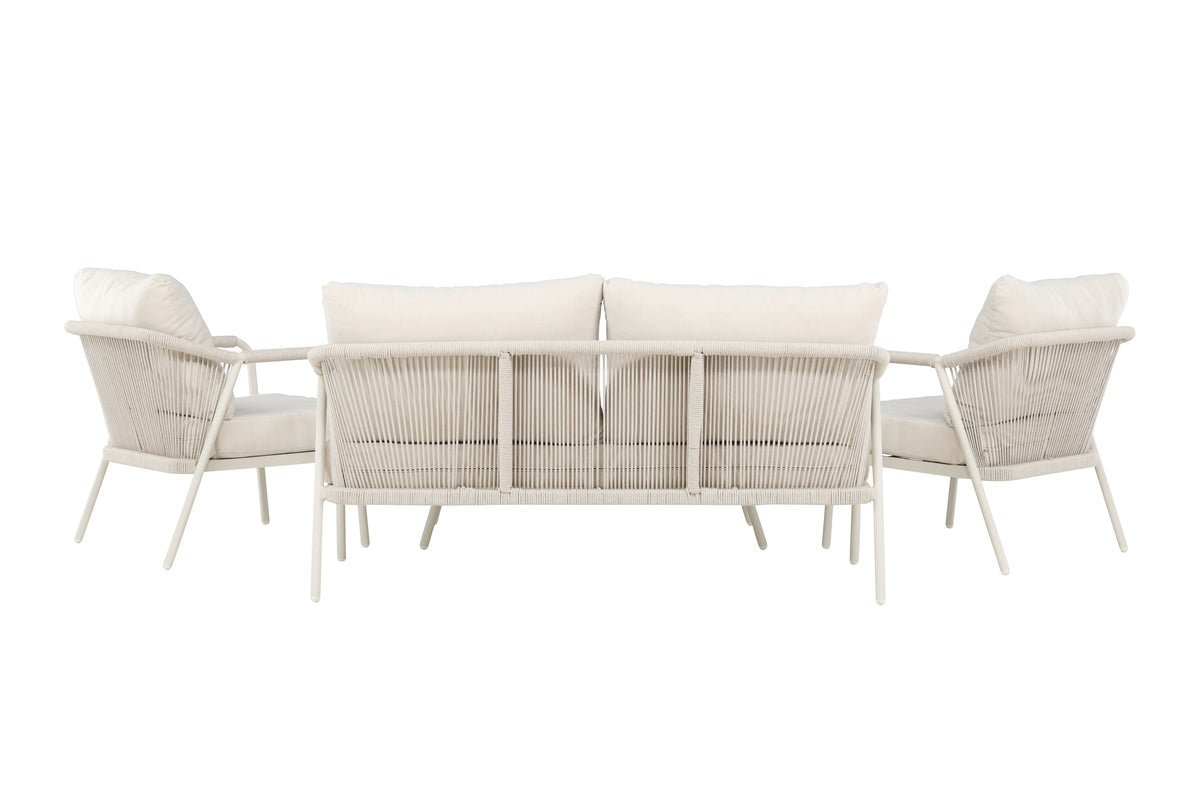 Garten Loungeset Sorento – 4-teiliges Outdoor-Sofa-Set in Beige mit Aluminiumrahmen