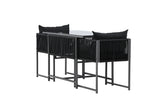 Garten Loungeset Velenzo – 3-teiliges Set mit 2 Stühlen in Schwarz
