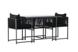 Garten Loungeset Velenzo – 3-teiliges Set mit 2 Stühlen in Schwarz