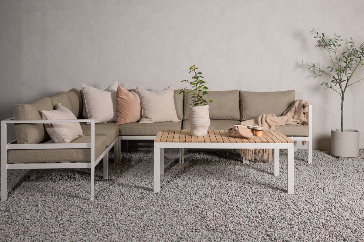 Gartenbank Modul Borelio - In beigem oder braunem Aluminium