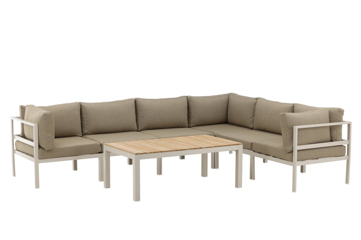 Gartenbank Modul Borelio - In beigem oder braunem Aluminium