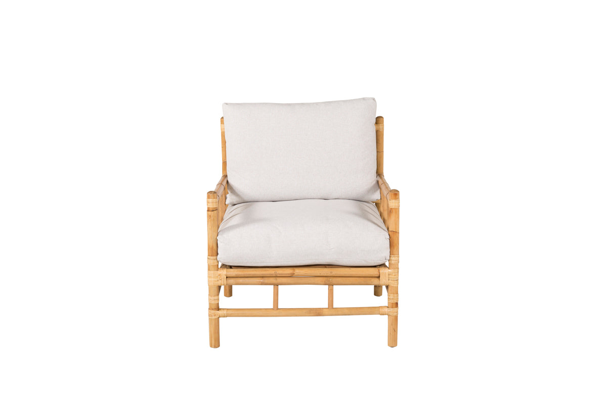 Gartenstuhl Conny - aus Rattan in Naturoptik inkl. Kissen