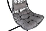 Hängesessel Brittany - aus Rattan/Metall in Schwarz, Grau
