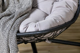 Hängesessel Brittany - aus Rattan/Metall in Schwarz, Grau