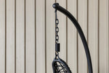 Hängesessel Brittany - aus Rattan/Metall in Schwarz, Grau