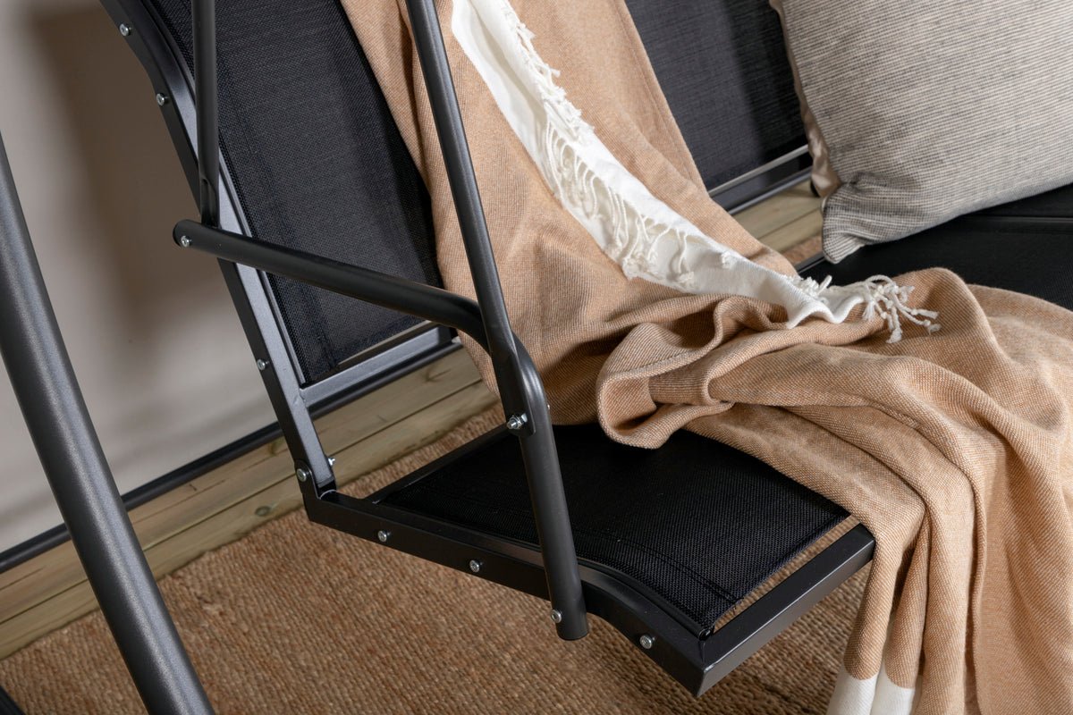 Hollywoodschaukel Sandy - für 3 Personen in Schwarz