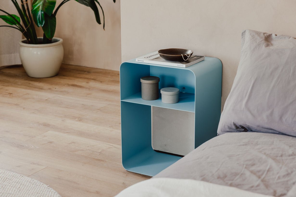 Nachttisch Damio – Minimalistisches Design aus pulverbeschichtetem Metall