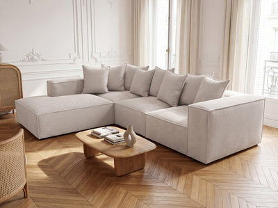 Designer Ecksofa Largo mit langer Ottomane in Cord