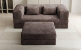 Lazy Spar-Set: 3-Sitzer + Hocker in Cord