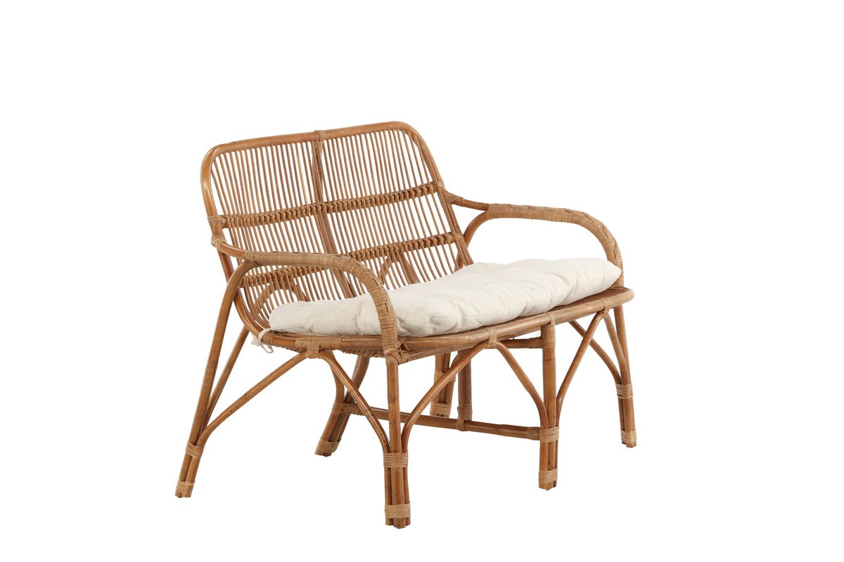 Loungesessel Sevilla – aus Rattan inklusive creme-weißem Kissen