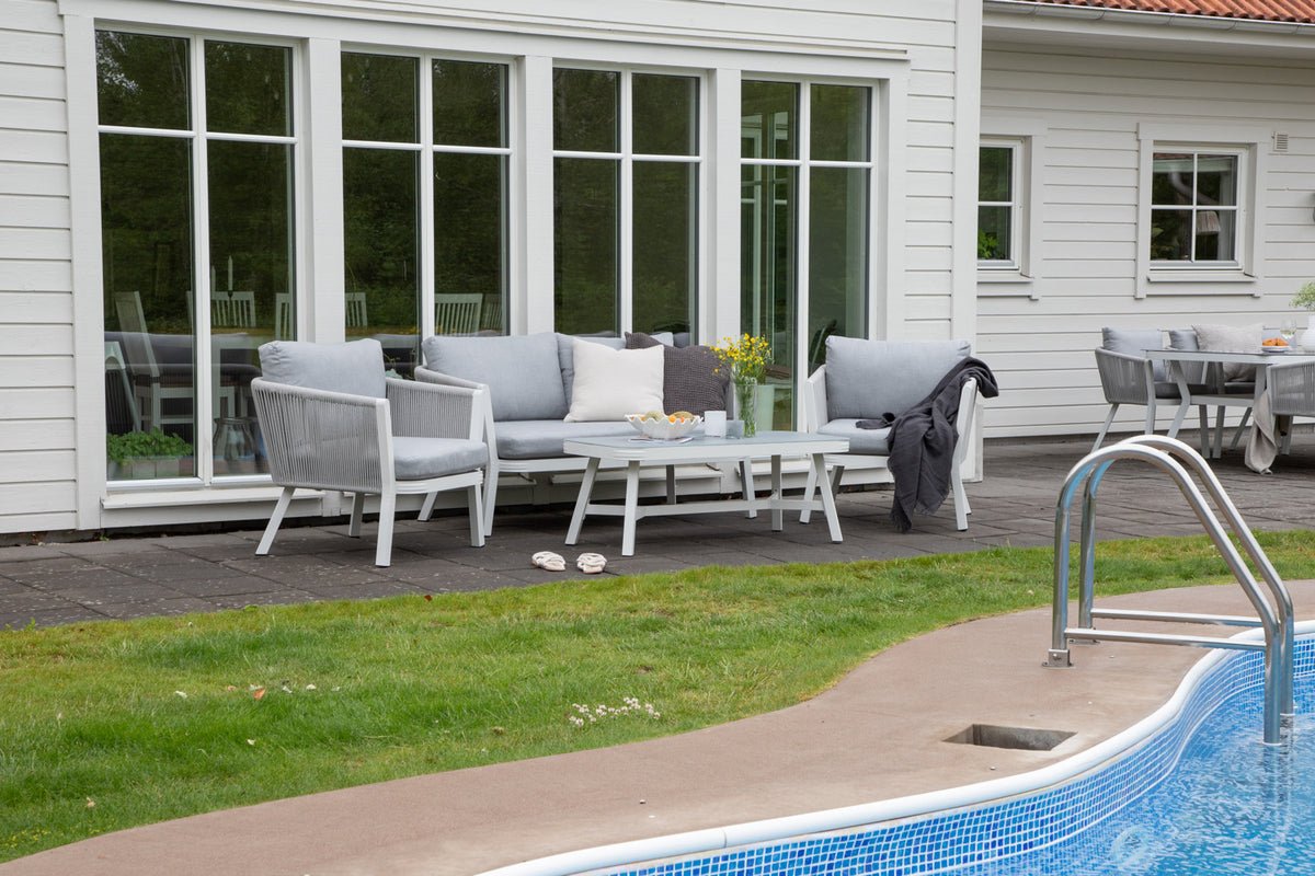 Loungeset Dreamy - aus weißem Aluminium inkl Kissen