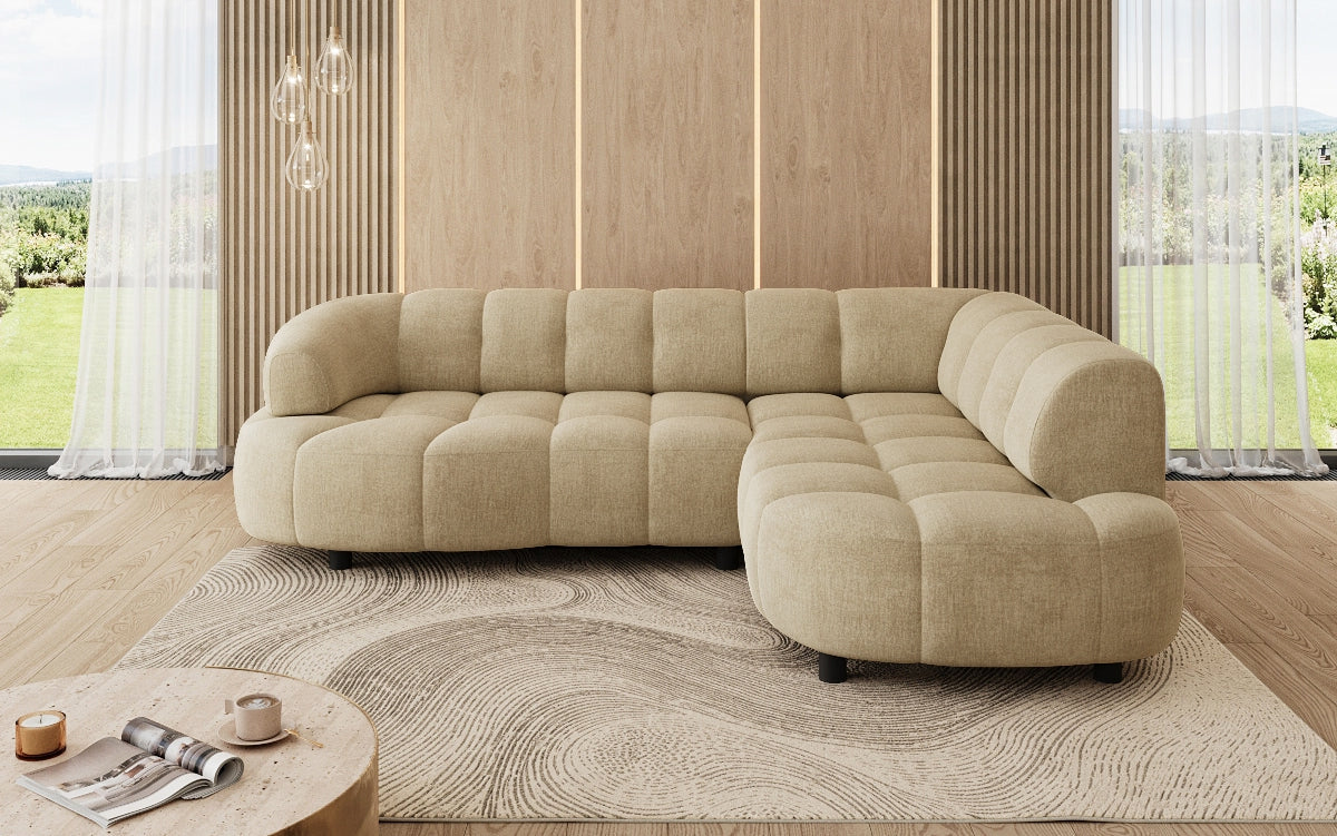 Designer Sofa Olivia Mini in Samt mit elektrischer Sitzerweiterung