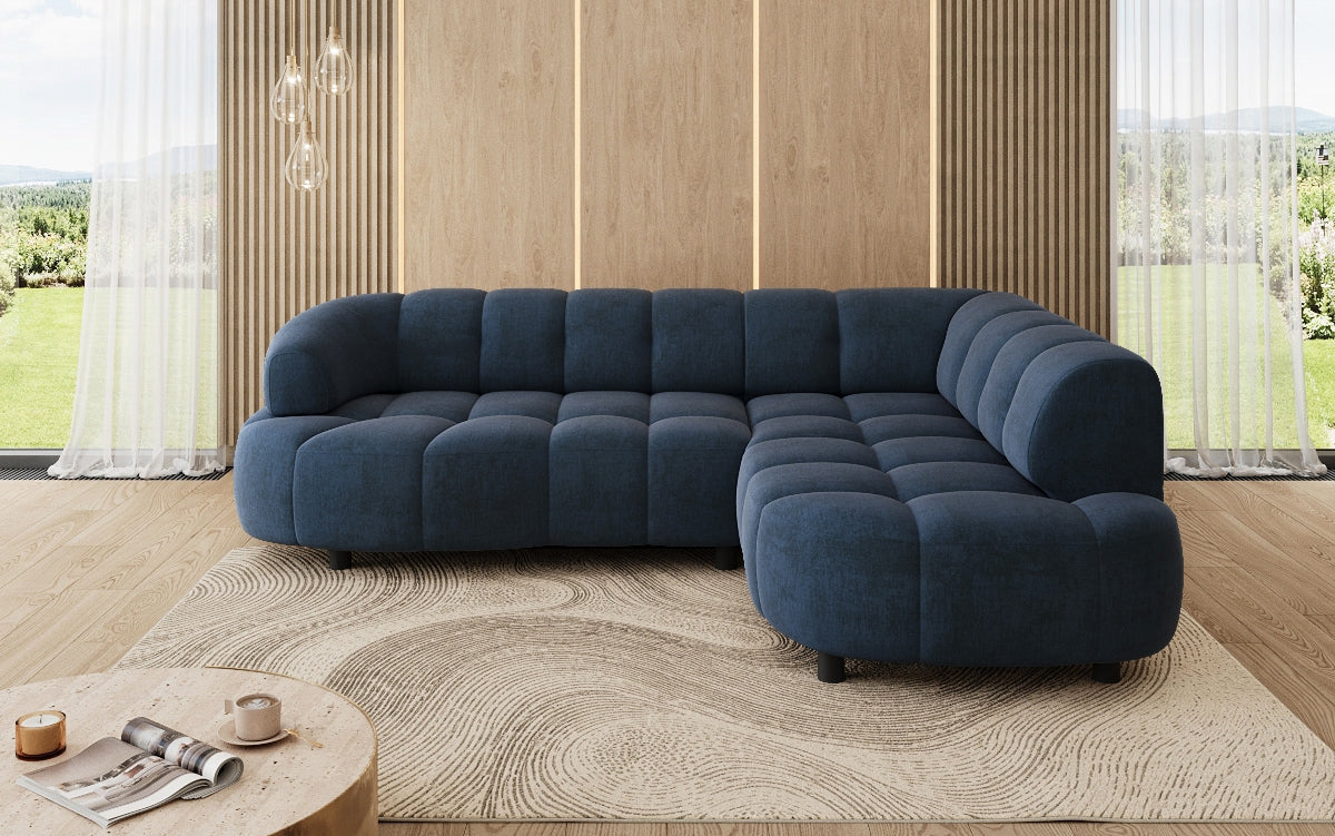 Designer Sofa Olivia Mini in Samt mit elektrischer Sitzerweiterung