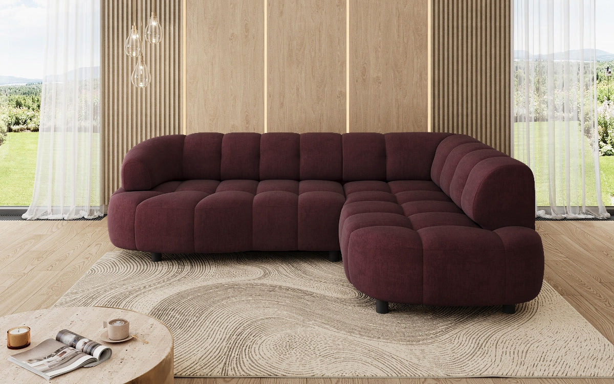 Designer Sofa Olivia Mini in Samt mit elektrischer Sitzerweiterung