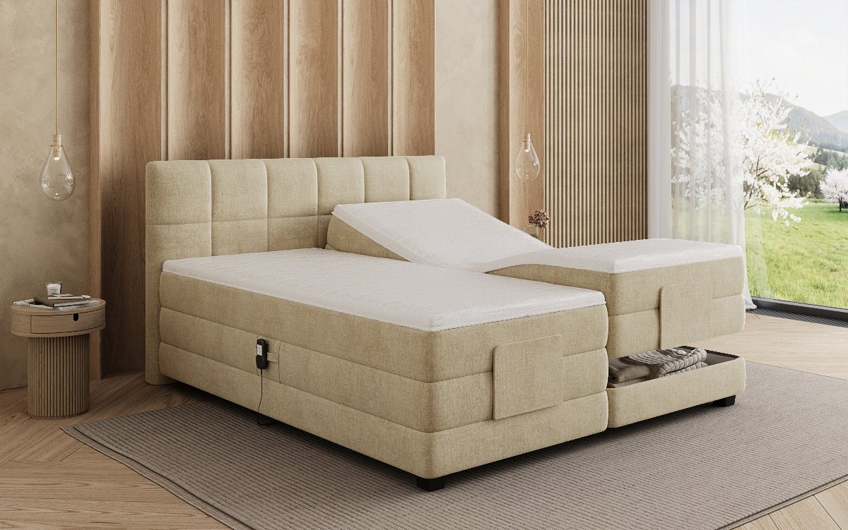 Boxspringbett Monaco - elektrisch verstellbar in Samt