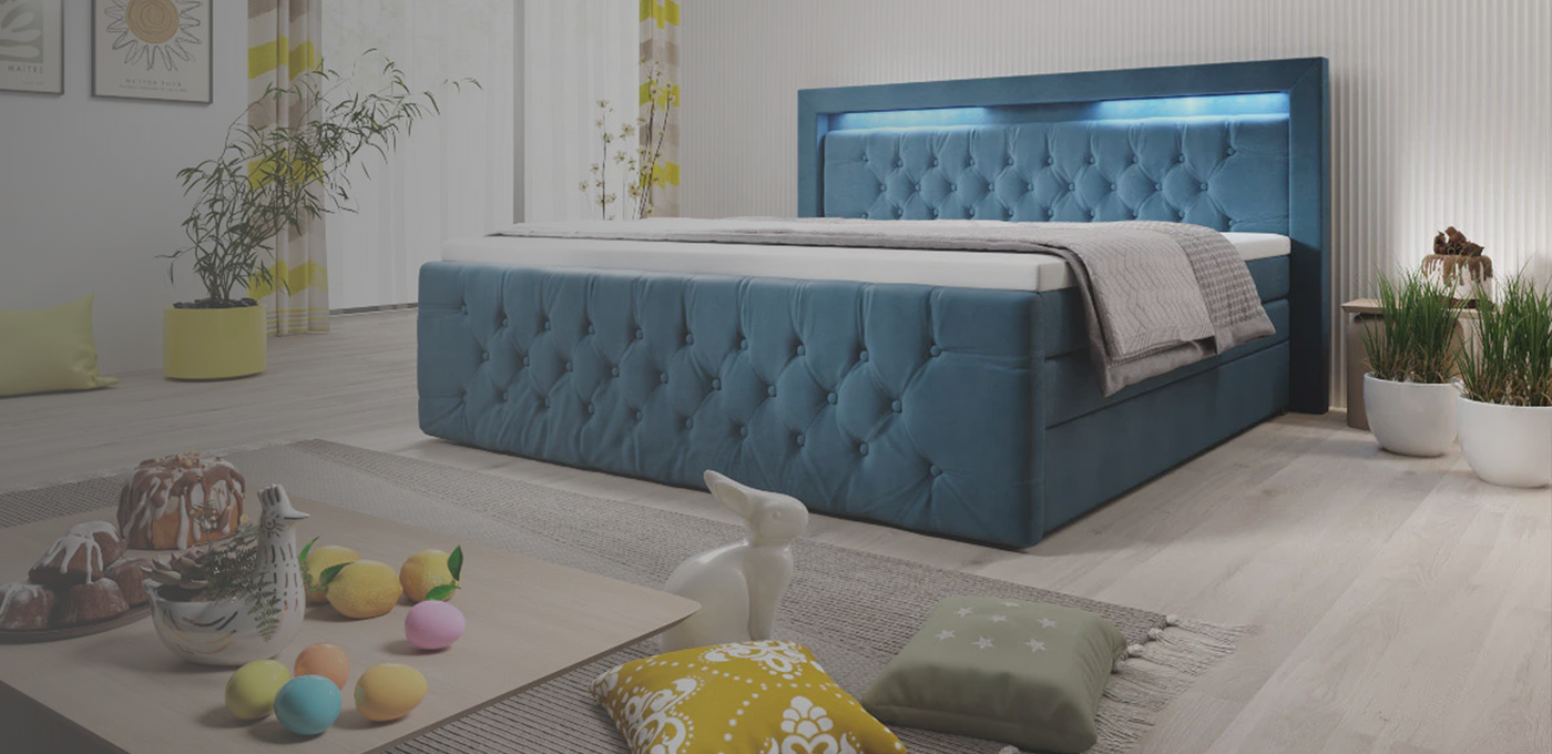 Luxury bedroom with custom bed