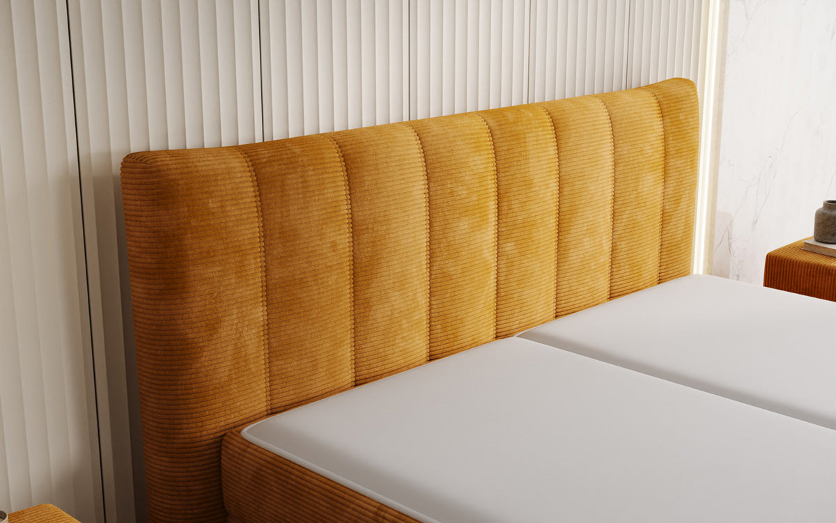 Boxspringbett Ines in Cord mit Stauraum