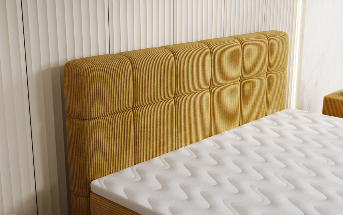 Boxspringbett Vera in Cord mit hohen Füßen