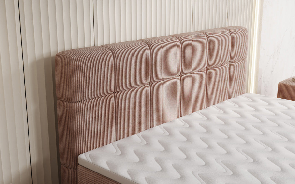 Boxspringbett Vera in Cord mit hohen Füßen