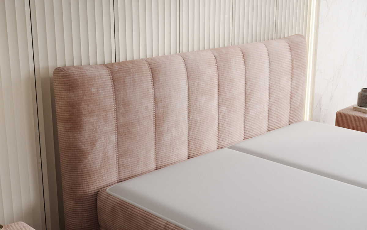 Boxspringbett Ines in Cord mit Stauraum
