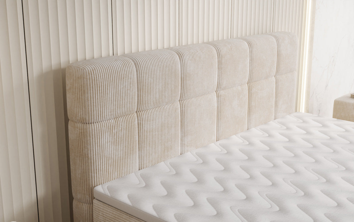 Boxspringbett Vera in Cord mit hohen Füßen
