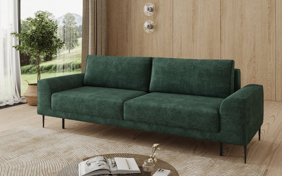 Designer 3 Sitzer Sofa Bloom in Cord mit Schlaffunktion und Stauraum