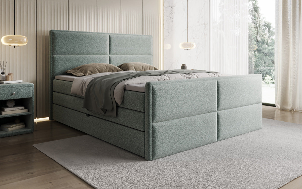 Boxspringbett Viola in Strukturstoff mit Stauraum