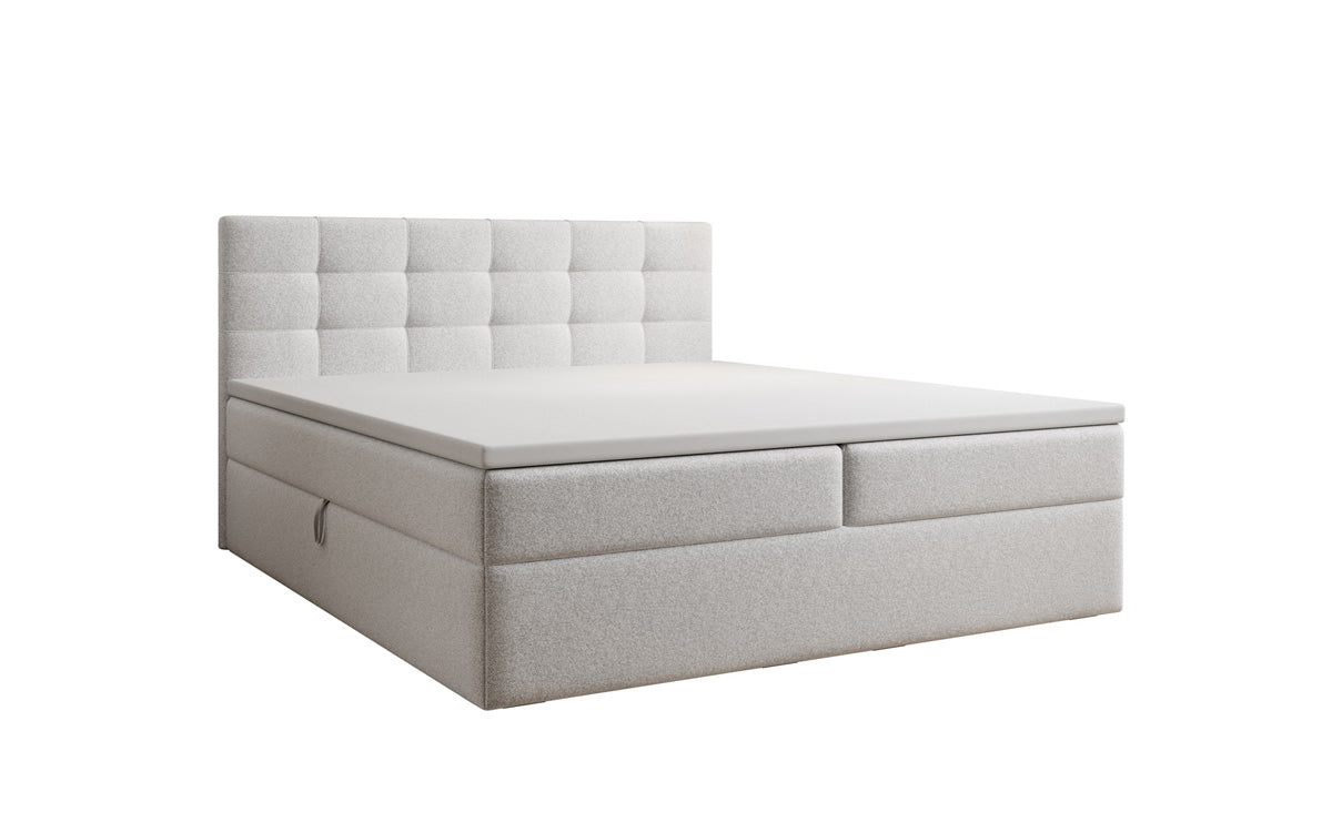 Boxspringbett Lux in Strukturstoff mit Stauraum