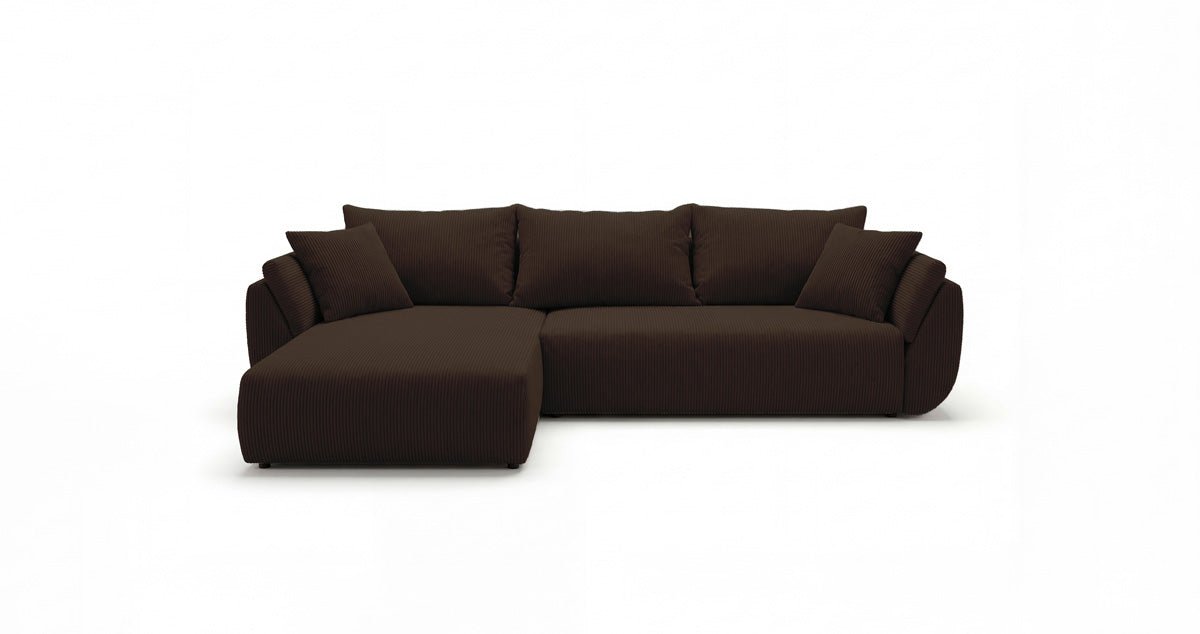 Designer Sofa Lenoa L mit Schlaf- und Klappfunktion in Cord
