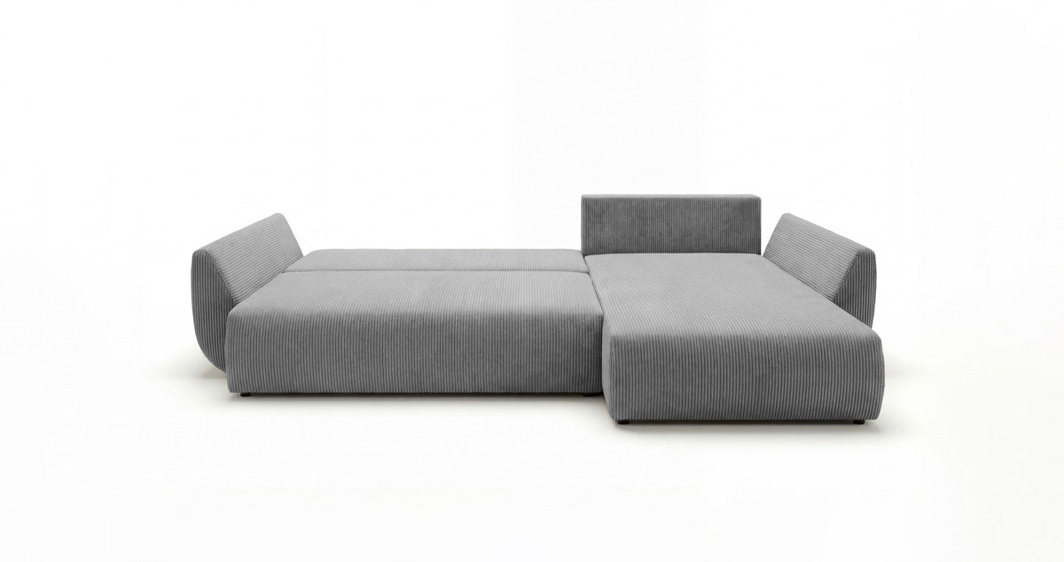 Designer Sofa Lenoa L mit Schlaf- und Klappfunktion in Cord