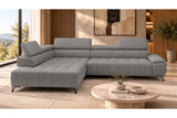 Ecksofa Volo in Chenille Grau, Ottomane links – Ansicht 3