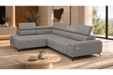 Ecksofa Volo in Chenille Grau, Ottomane links – Ansicht 4
