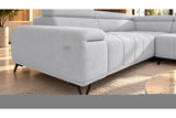 Ecksofa Volo in Chenille Hellgrau, Ottomane rechts – Ansicht 5