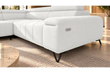 Ecksofa Volo in Chenille Weiß, Ottomane links – Ansicht 5