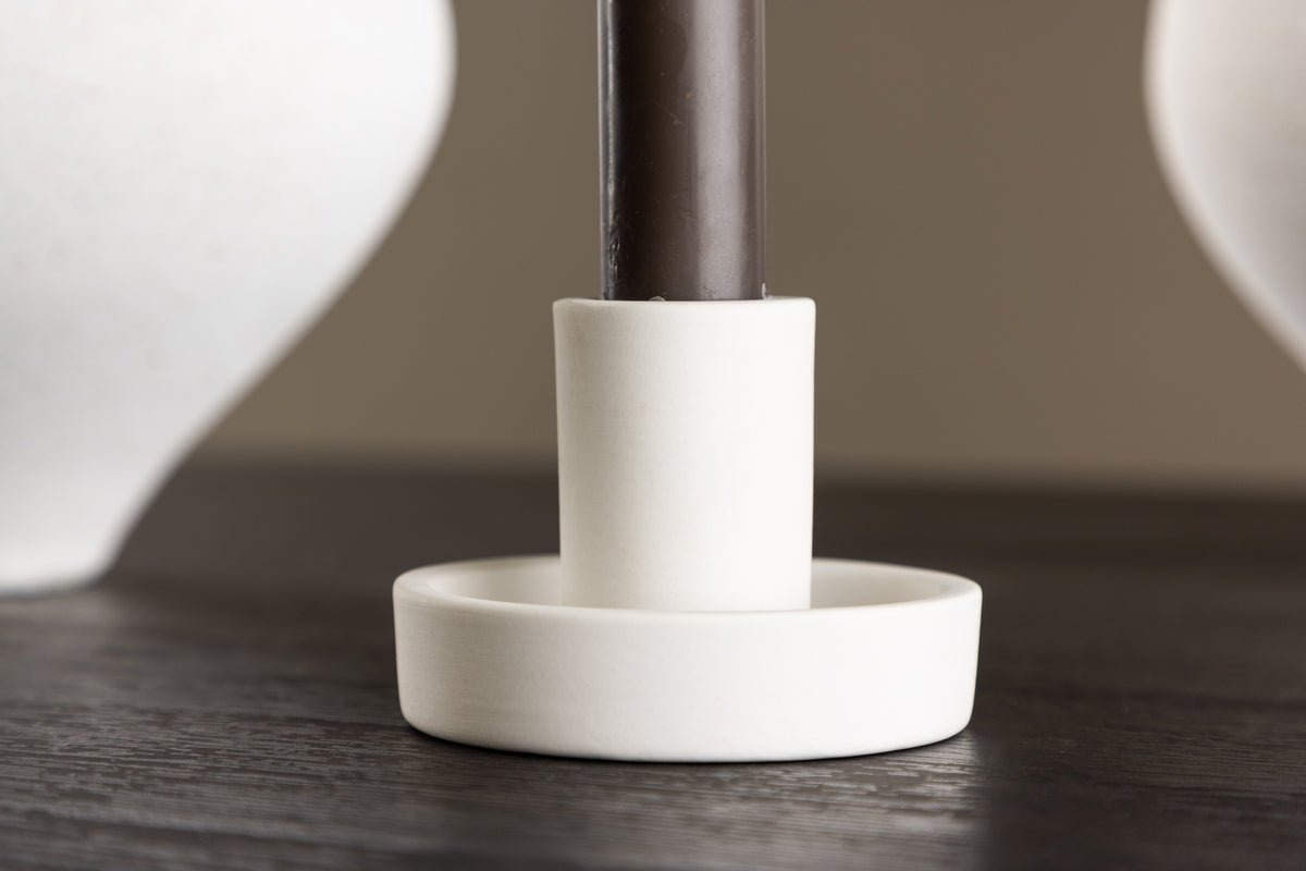 Kerzenhalter Cocobello - Ø11 cm aus Color Clay in Beige oder Weiß