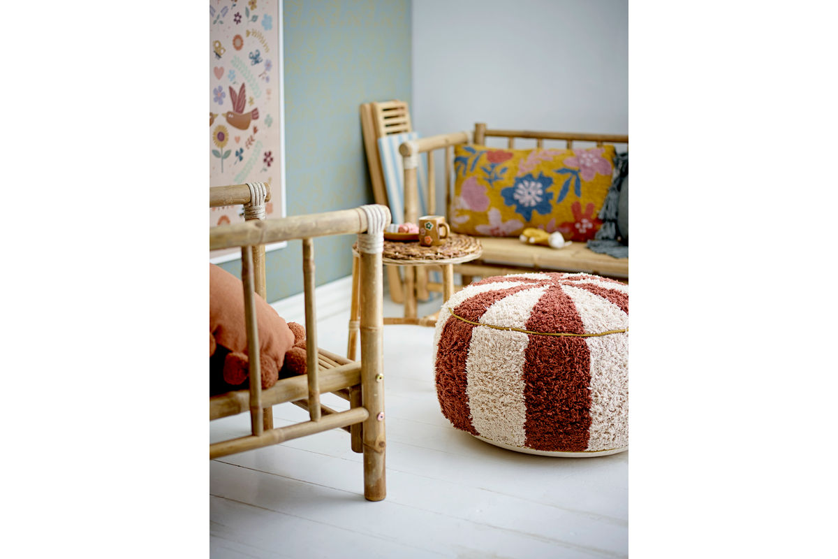 Kinderhocker Elli - in Rot-Weiß aus weichem Stoff