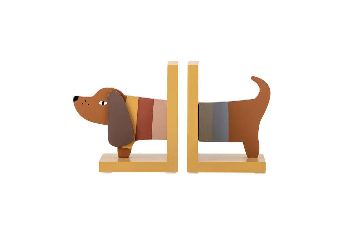 Buchstütze Lissi - aus Holz im Hundedesign für Kinder