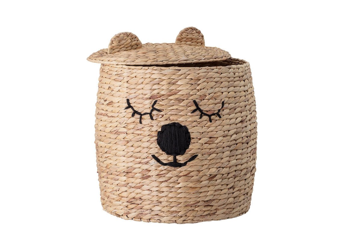Aufbewahrungskorb Lino – mit Deckel aus Wasserhyazinthe