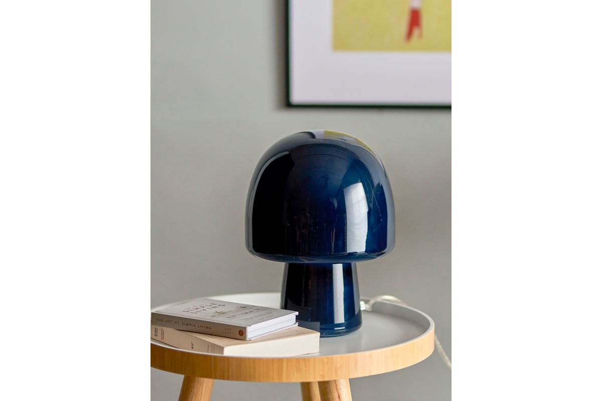 Tischlampe Nysa – Glasleuchte in organischer Pilzform