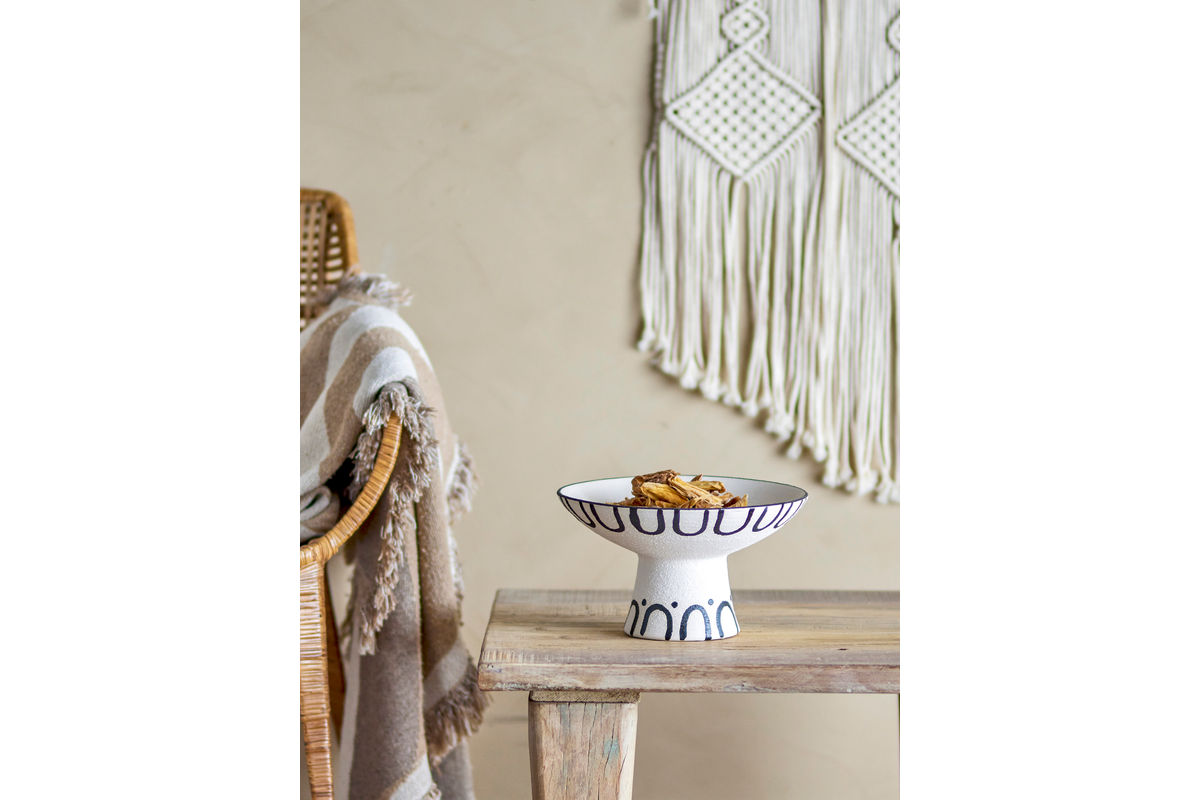 Schale May – Steingut handbemalt in Natur