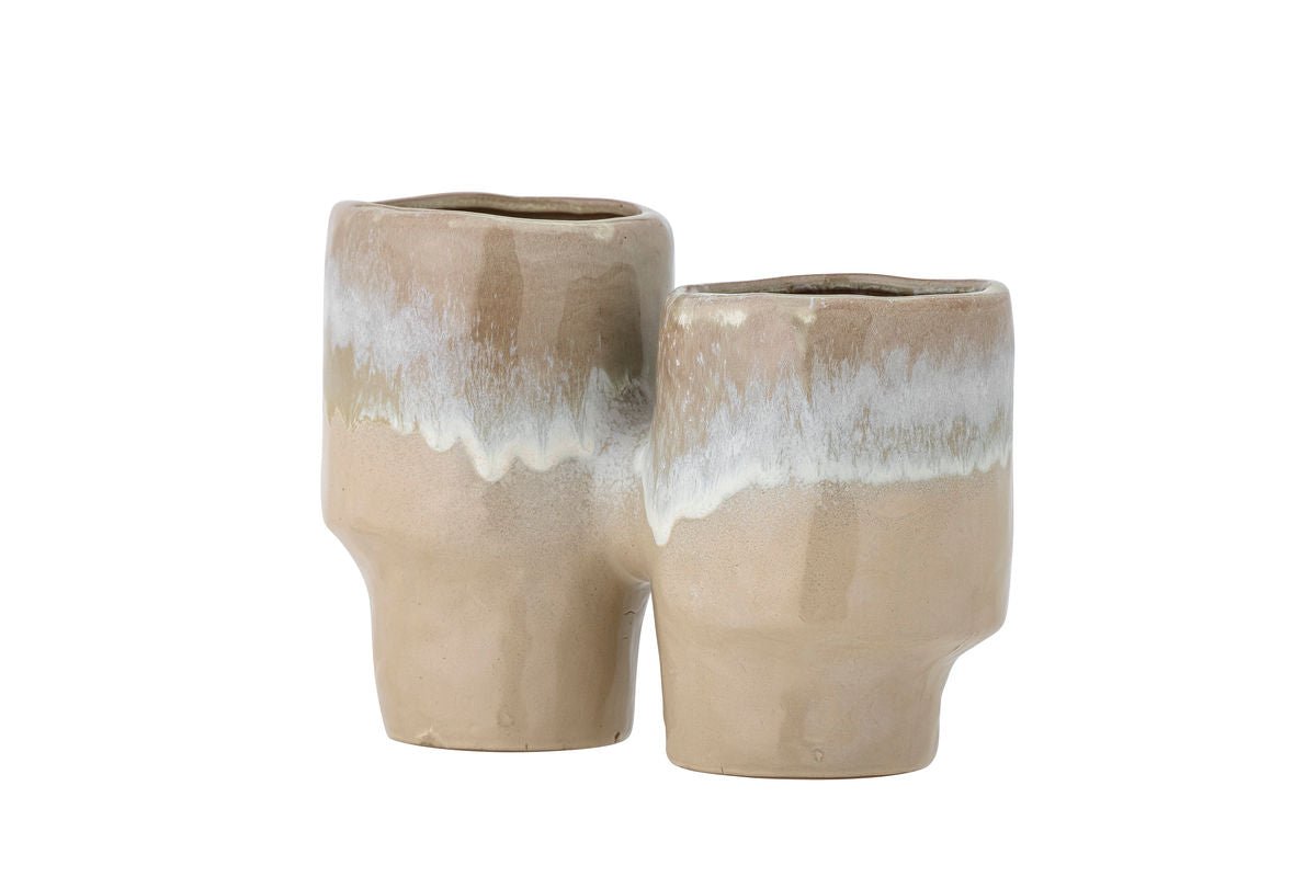 Blumentopf Doublepott – glasiertes Steingut