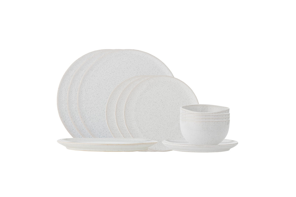 Modernes Geschirrset Mivon, Weiß, Steingut (Set aus 3x4 Teilen)
